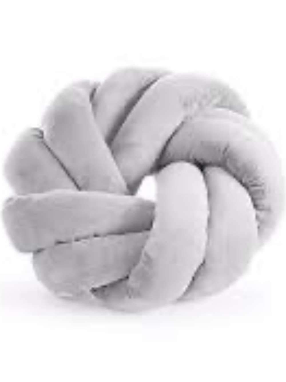 Cuddle Duds 14” Plush Knot Throw Pillow in Light Gray